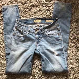 Distressed guess jeans